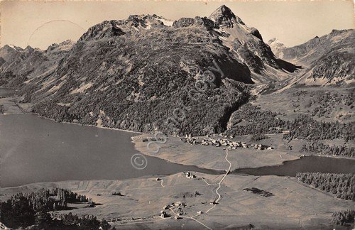 Cartolina Silvaplana und Surlei mit Piz Polaschin Julierpass 1950 | Immagine principale