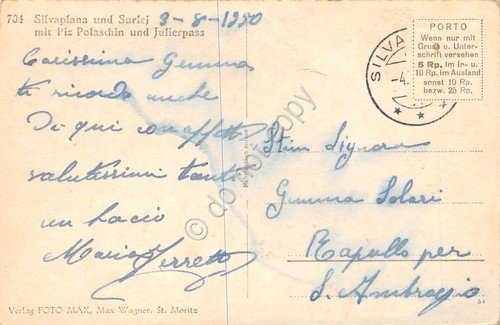 Cartolina Silvaplana und Surlei mit Piz Polaschin Julierpass 1950 | Immagine Gallery 2
