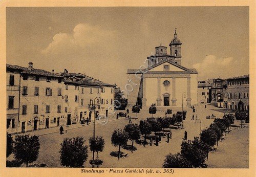Cartolina Sinalunga Piazza Garibaldi animata riedizione anni '30? | Immagine principale