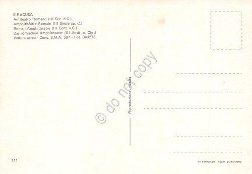 Cartolina Siracusa Anfiteatro Romano dall'alto anni '70 | Immagine Gallery 2
