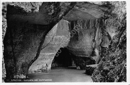 Cartolina Siracusa Latomia dei Cappuccini 1937