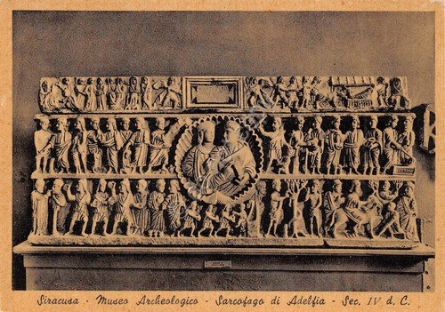 Cartolina Siracusa Museo archeologico Sarcofago di Adelfia Alterocca Terni | Immagine principale
