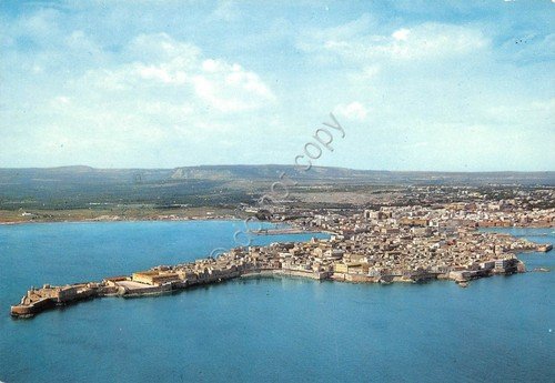 Cartolina Siracusa panorama aereo