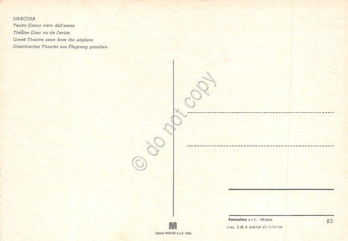 Cartolina Siracusa Teatro Greco vista aerea