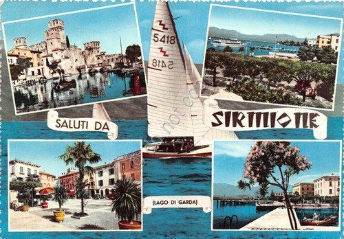 Cartolina Sirmione - vedutine - Barca a vela - 1993 …