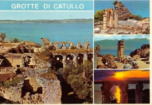 Cartolina Sirmione Grotte di Catullo vedute (Brescia)
