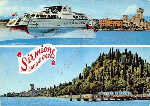 Cartolina Sirmione Motoscafo Freccia del Garda 1961 (Brescia) | Immagine principale