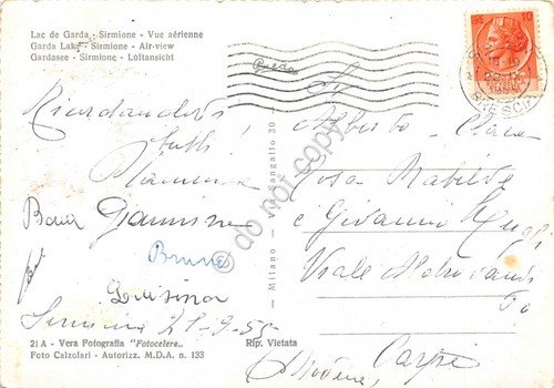 Cartolina Sirmione Panorama aereo 1955 | Immagine Gallery 2