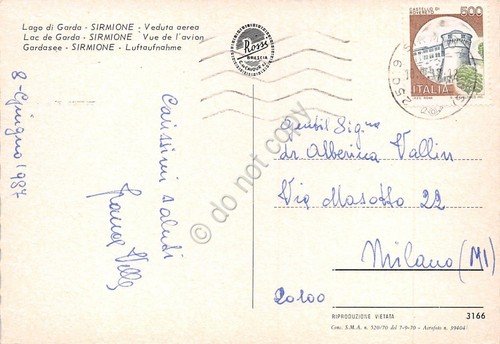 Cartolina Sirmione Panorama aereo 1987 (Brescia)