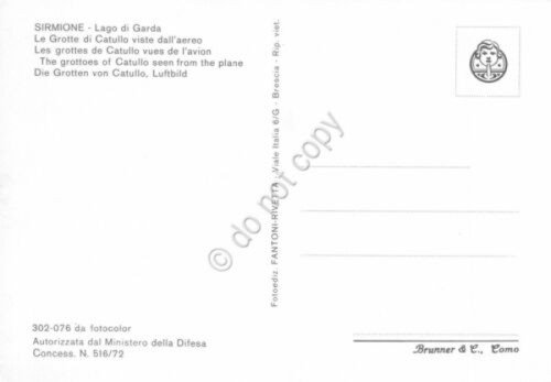 Cartolina Sirmione panorama aereo Grotte di Catullo (Brescia)