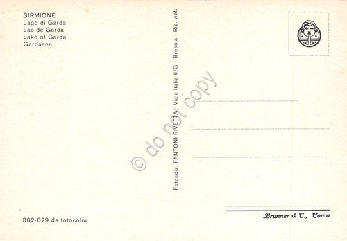 Cartolina Sirmione veduta barche (Brescia)