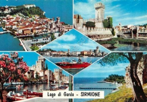 Cartolina Sirmione vedute Motoscafo Riva (Brescia) | Immagine principale