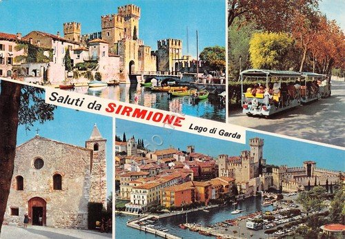 Cartolina Sirmione vedute varie lago chiesa trenino (Brescia) | Immagine principale