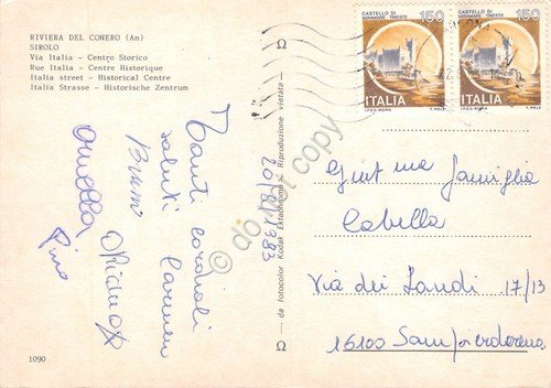 Cartolina Sirolo Ancona Via Italia 1983 | Immagine principale