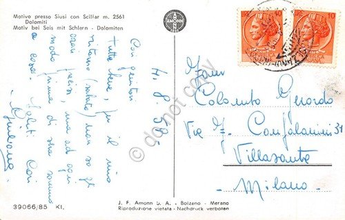 Cartolina Siusi con Scillar panorama parziale 1959 | Immagine Gallery 2