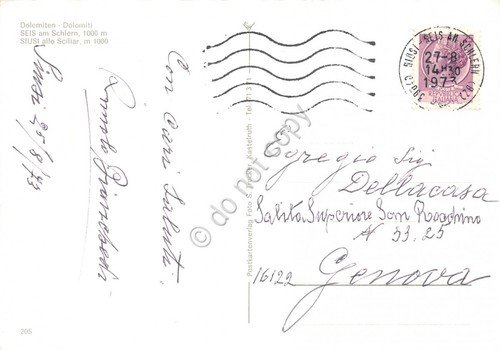 Cartolina Siusi Dolomiti 1973 (Bolzano) | Immagine Gallery 2