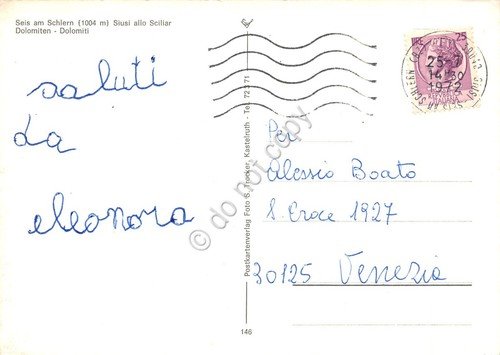 Cartolina Siusi Seis am Schlern vedute varie paese stemma 1972 | Immagine Gallery 2