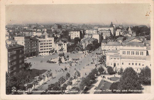 Cartolina Sofia Der Platz des Parlamentes 1942 Bulgaria