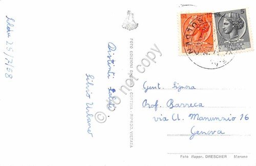 Cartolina Solda verso Ortles panorama case Ghedina 1958 | Immagine Gallery 2