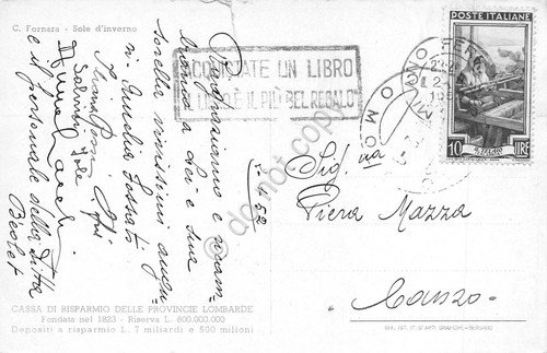 Cartolina Sole d'Inverno timbro a targhetta acquistate un libro 1952 … | Immagine Gallery 2