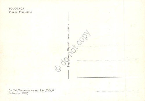 Cartolina Solopaca Piazza Municipio case Palazzo del Comune anni '80