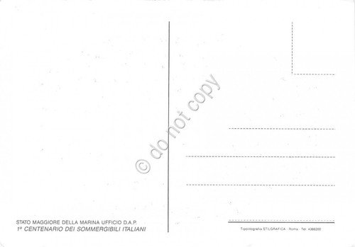 Cartolina Sommergibili Italiani 1° Centenario 1890 1990