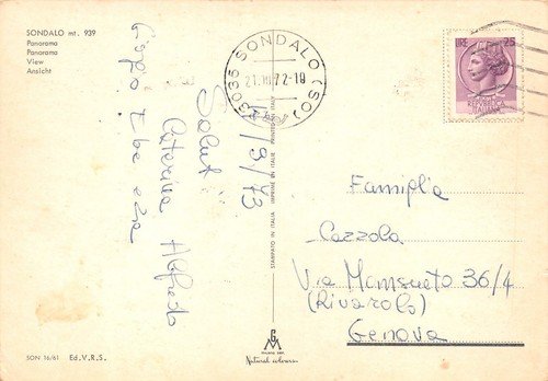 Cartolina Sondalo Panorama 1972 (Sondrio) | Immagine Gallery 2