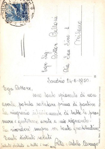 Cartolina Sondrio Panorama Ponte sull' Adda 1950