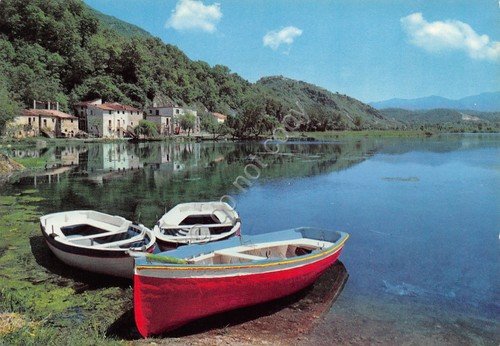 Cartolina Sora dintorni Lago Posta Fibreno panorama con barche e …
