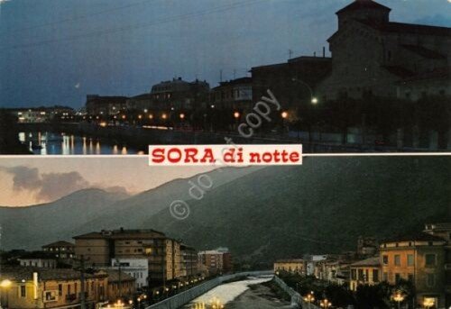 Cartolina Sora panorama notturno due vedute 1987 (Frosinone) | Immagine principale