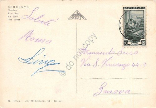 Cartolina Sorrento Marina anni '50 (Napoli)