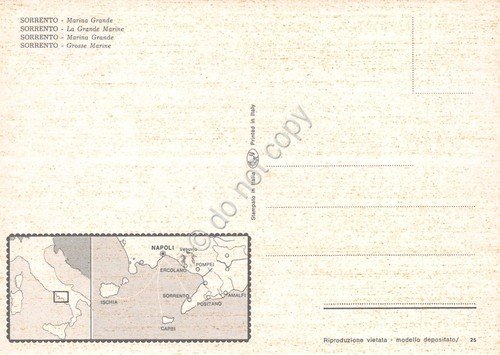 Cartolina Sorrento Marina Grande dall'alto spiaggia case anni ''90