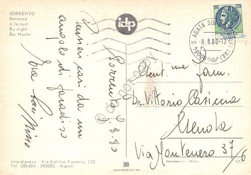 Cartolina Sorrento panorama notturno 1980 (Napoli) | Immagine Gallery 2