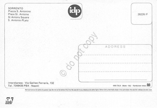 Cartolina Sorrento Piazza Sant'Antonino grafica anni '90 | Immagine Gallery 2