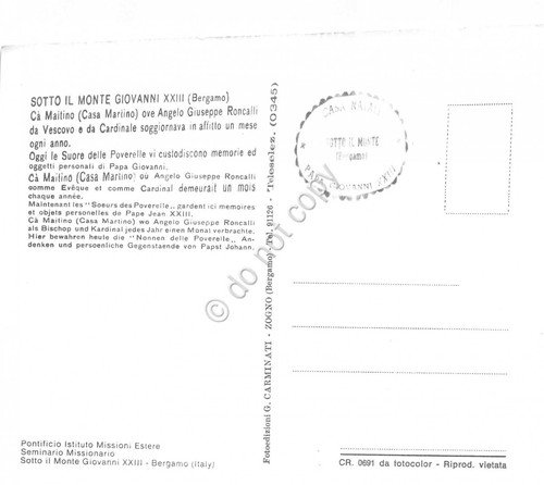 Cartolina Sotto il Monte Giovanni XXIII Casa Martino | Immagine Gallery 2