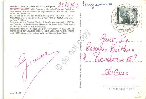 Cartolina Sotto il Monte Giovanni XXIII Santuario della B.V. delle …