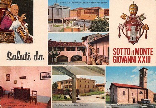 Cartolina Sotto il Monte Giovanni XXIII vedute Papa timbro casa … | Immagine principale