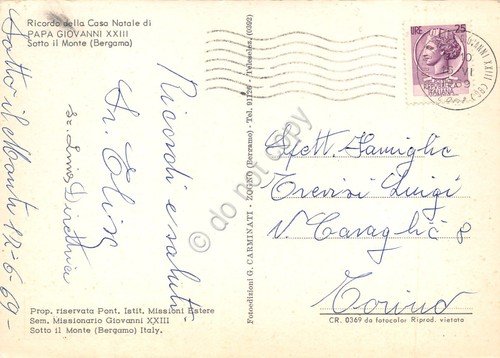 Cartolina Sotto il Monte Papa Giovanni XXIII vedute varie 1969 | Immagine Gallery 2