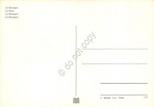 Cartolina Sottomarina 4 vedute spiaggia molo animata NVG (Venezia)