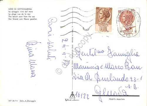 Cartolina Sottomarina Lido panorama dal mare moscone Hotel vela grafica … | Immagine Gallery 2
