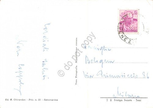 Cartolina Sottomarina Lido Spiaggia anni '60