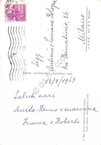 Cartolina Sottomarina Lido Spiaggia Lato Nord 1963