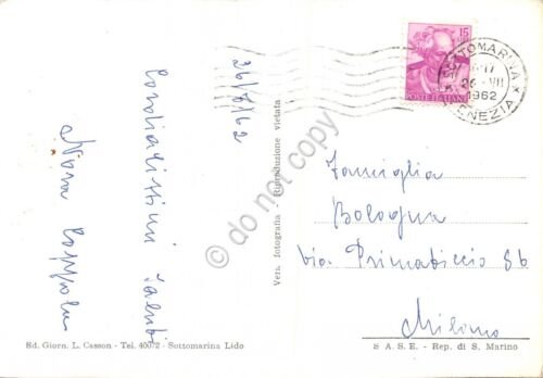 Cartolina Sottomarina Lido Spiaggia Stabilimento Clodia 1962