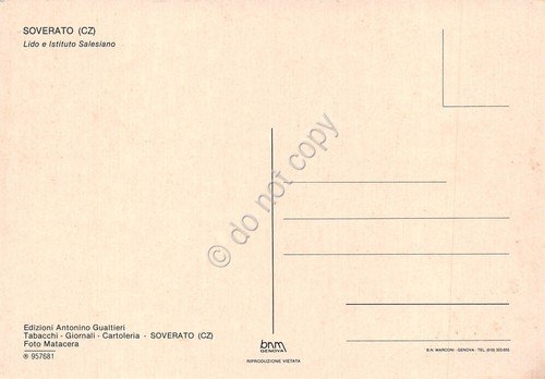 Cartolina Soverato Lido e Istituto Salesiano dal mare anni '80 | Immagine Gallery 2