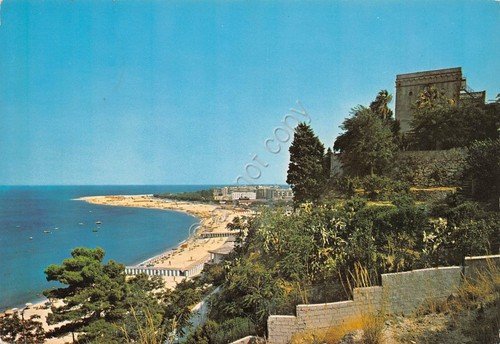 Cartolina Soverato Torre Carlo V e lido 1980 (Catanzaro)