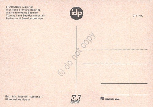 Cartolina Sparanise Piazza del Municipio auto case fontana anni '80 | Immagine Gallery 2