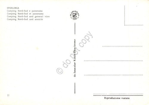 Cartolina Sperlonga Camping Nord Sud bandiere anni '90