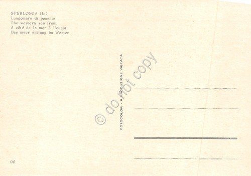 Cartolina Sperlonga Lungomare a Ponente stabilimenti balneari case anni '90