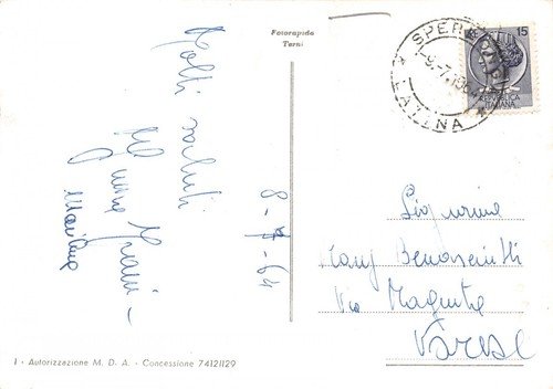 Cartolina Sperlonga Panorama aereo 1964