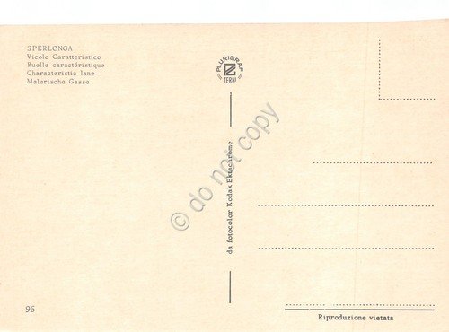 Cartolina Sperlonga vicolo città vecchia animata bambini anni '90 | Immagine Gallery 2